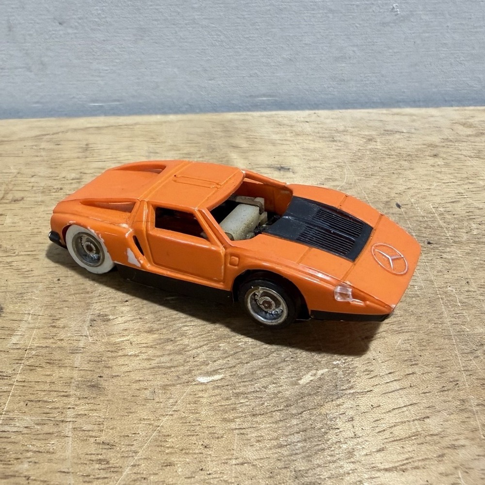 Vintage Tyco Pro Mercedes Benz C-111 Orange Black HO Slot Car 1970 Original